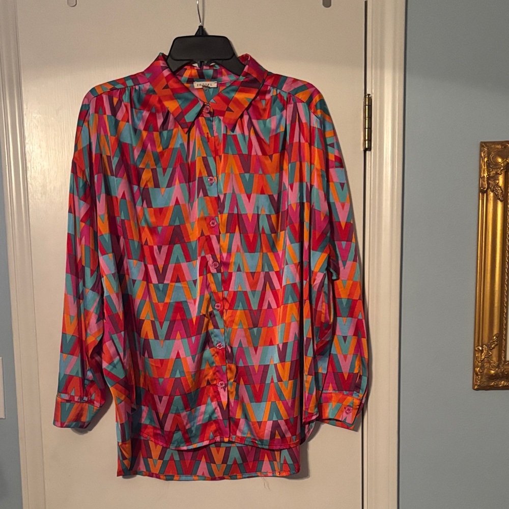 JODIFL Multicolor Geometric Blouse